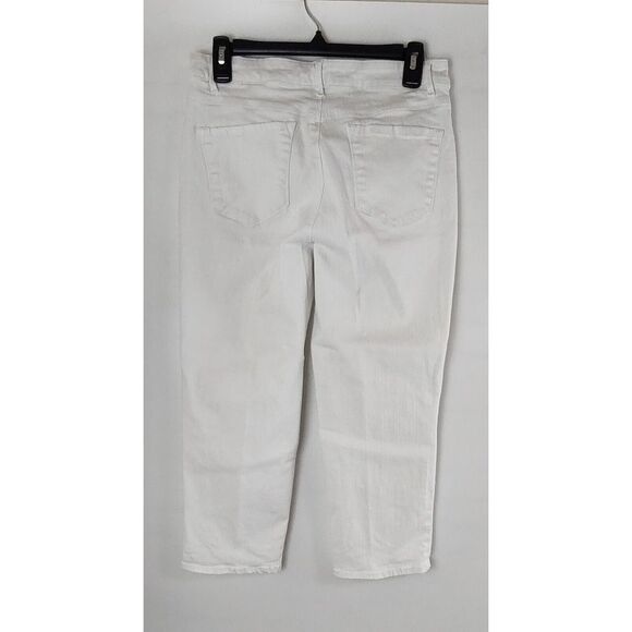 Gloria Vanderbilt Amanda Capri Floral Embroidered White Crop Casual Size 6 - Picture 2 of 10